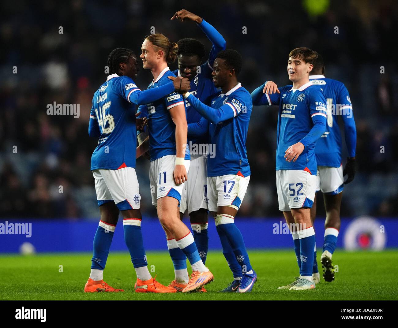 Rangers' Thelo Aasgaard celebrates scoring their side's fourth goal of ...