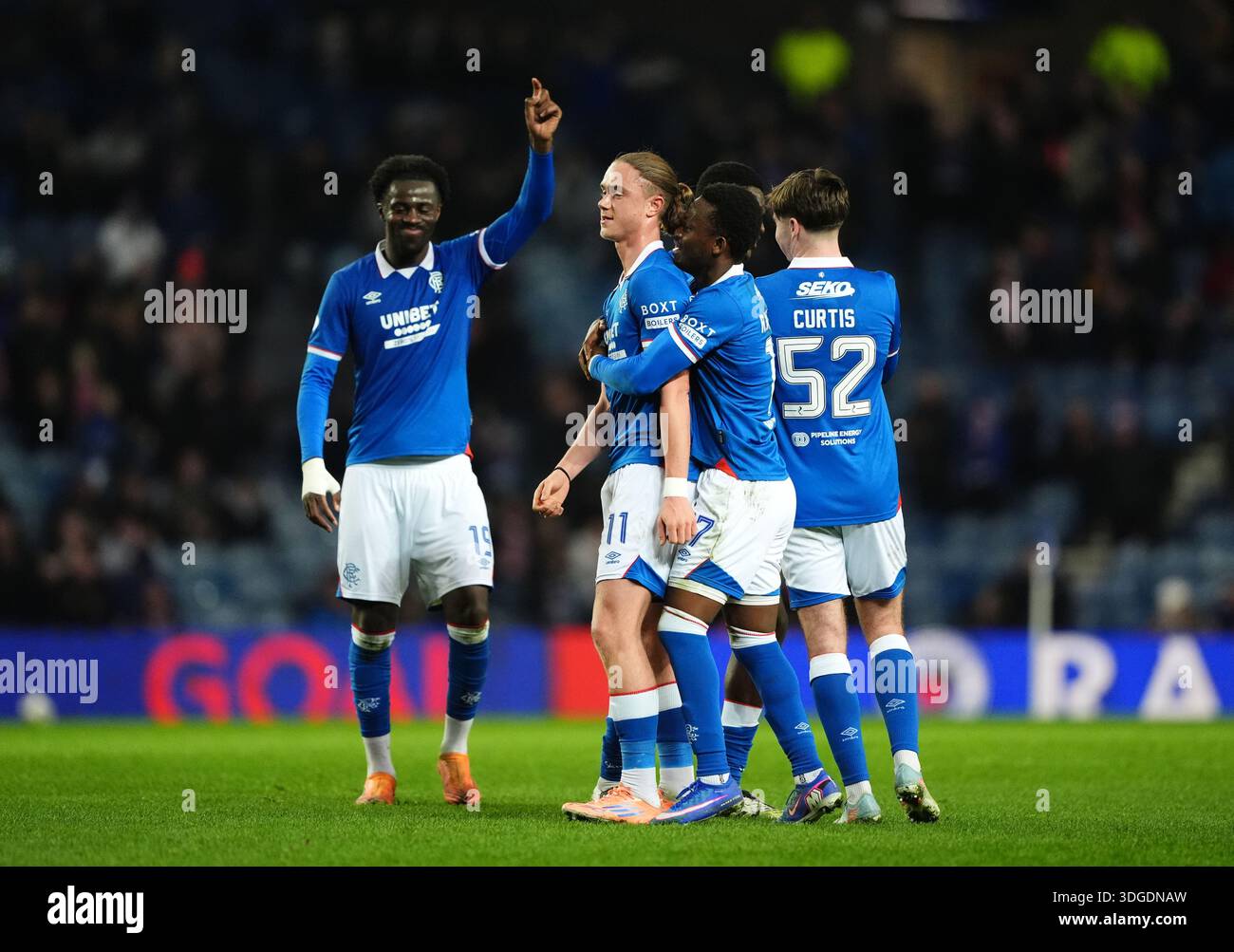 Rangers' Thelo Aasgaard celebrates scoring their side's fifth goal of ...