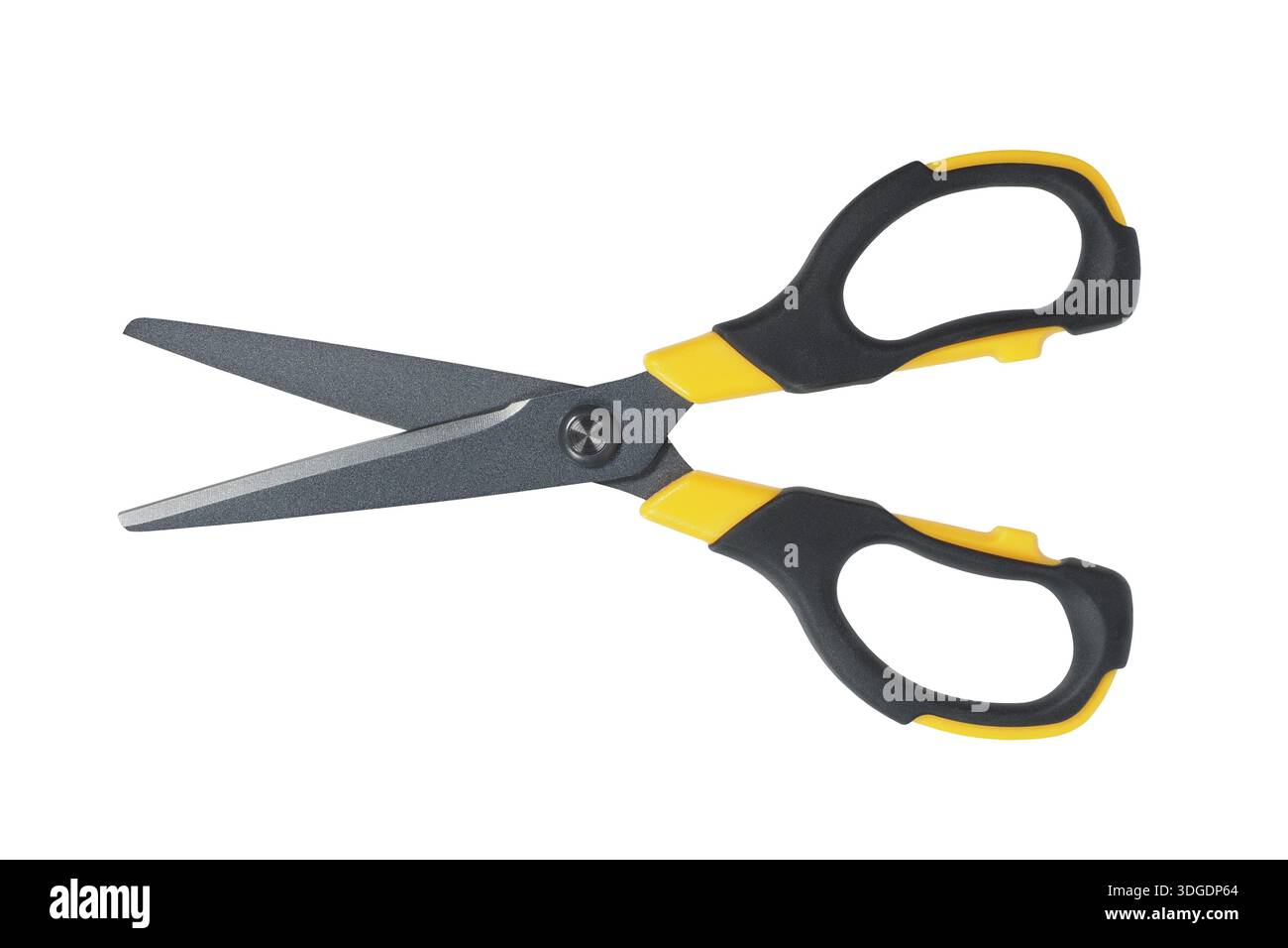 Open scissors isolated on white background Stock Photo