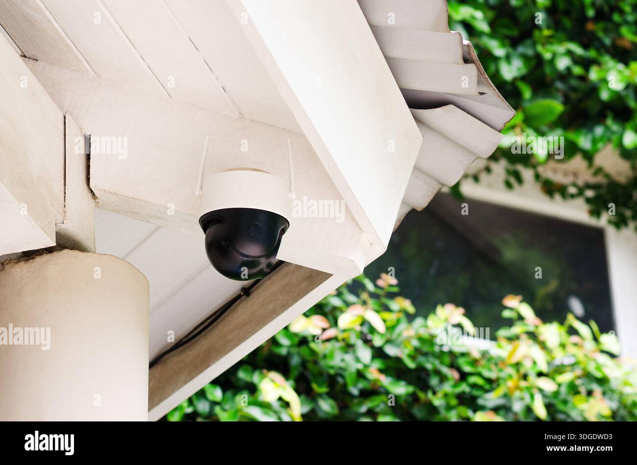 Security camera installed at home. Stock Photo
