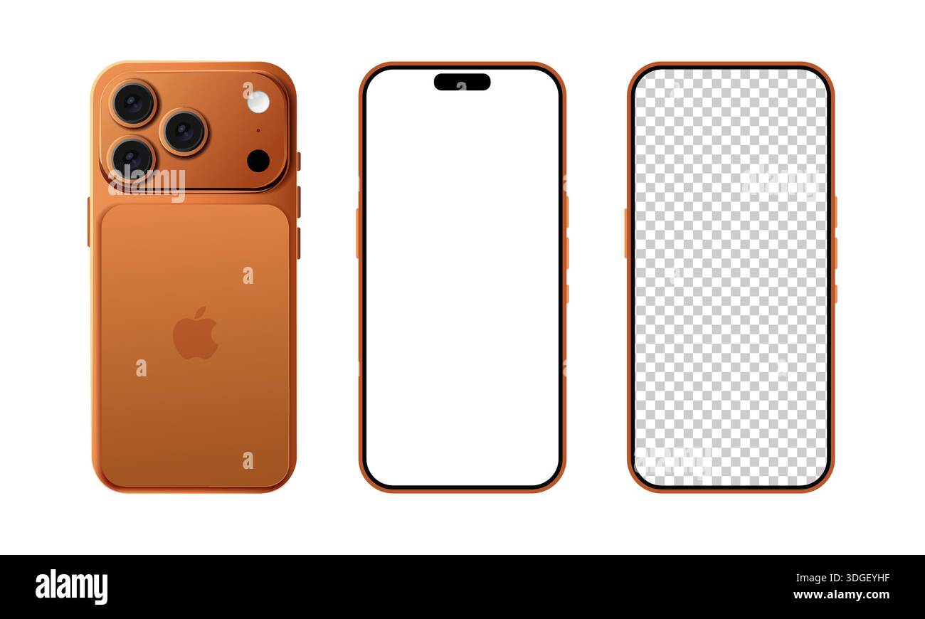 Modern Smartphone Mockup With Blank Screen Display Stock Vector Image ...