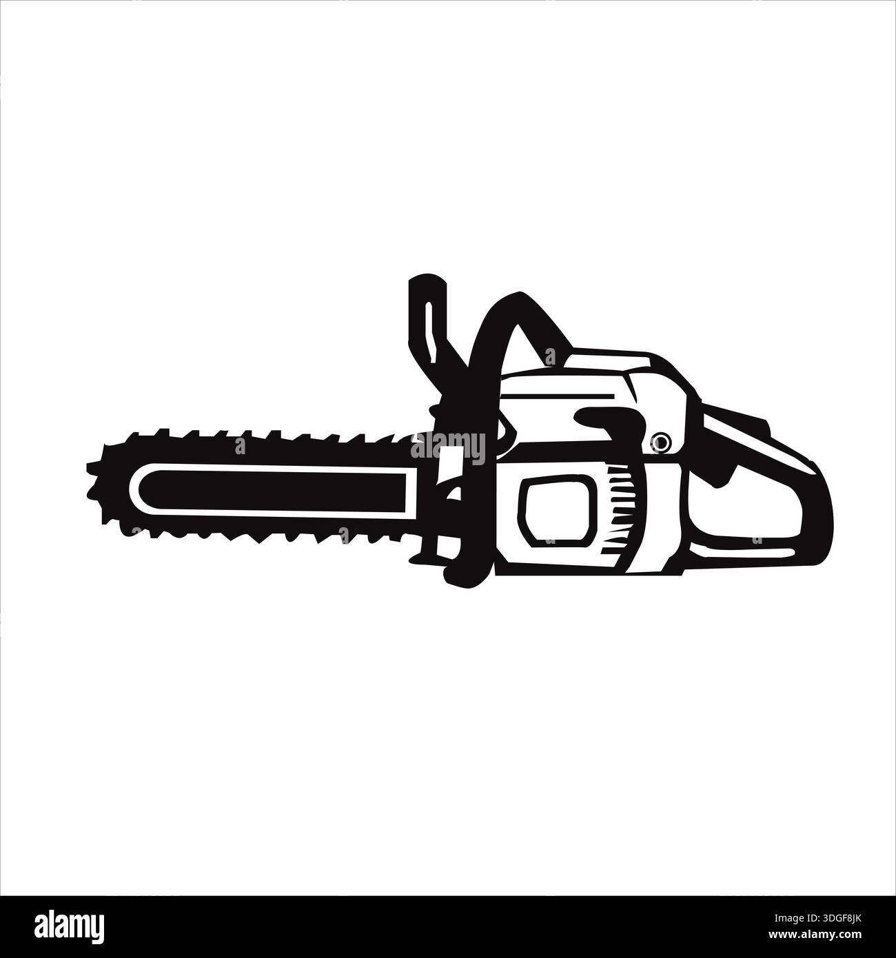 Stylized chainsaw silhouette vector icon Stock Vector
