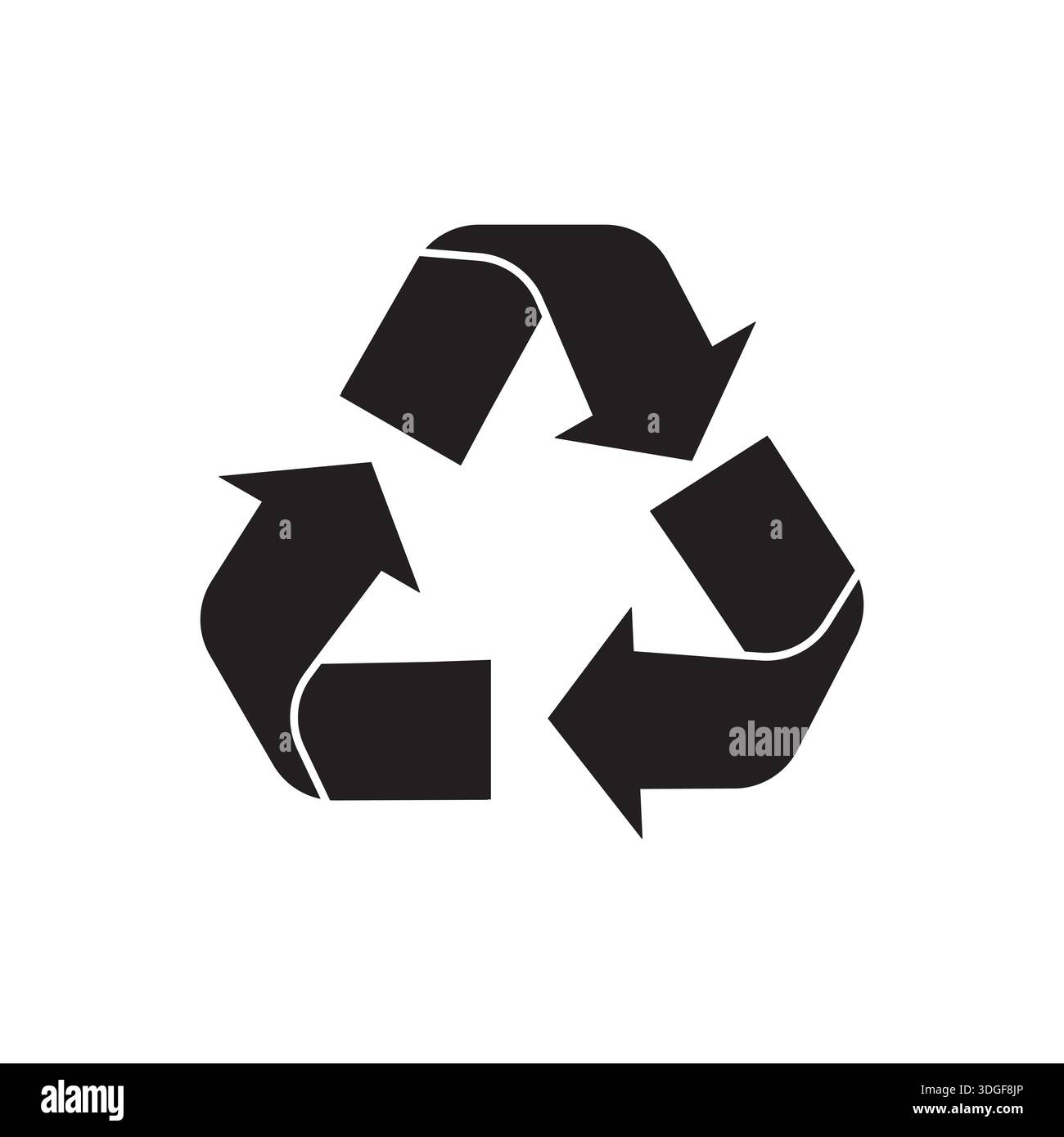 recycle symbol vector silhouette icon on white background Stock Vector