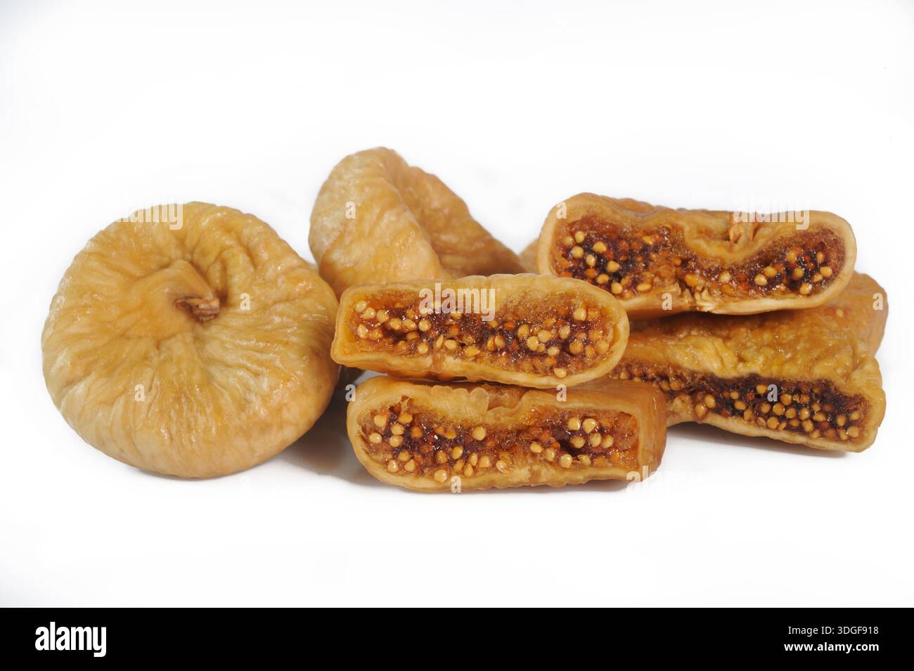 Dried figs on white background Stock Photo