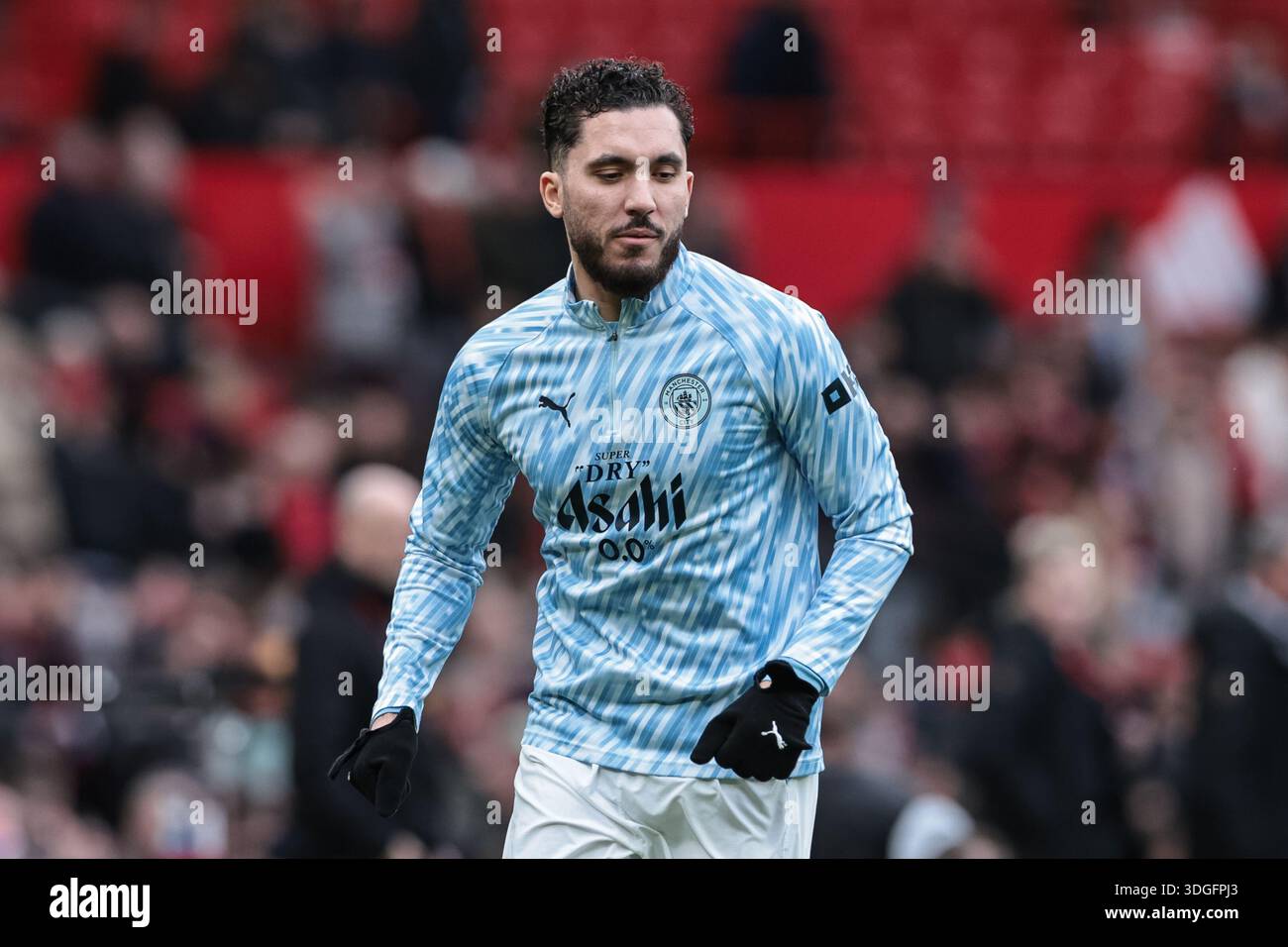 Rayan Cherki of Manchester City in the pregame warmup session during ...