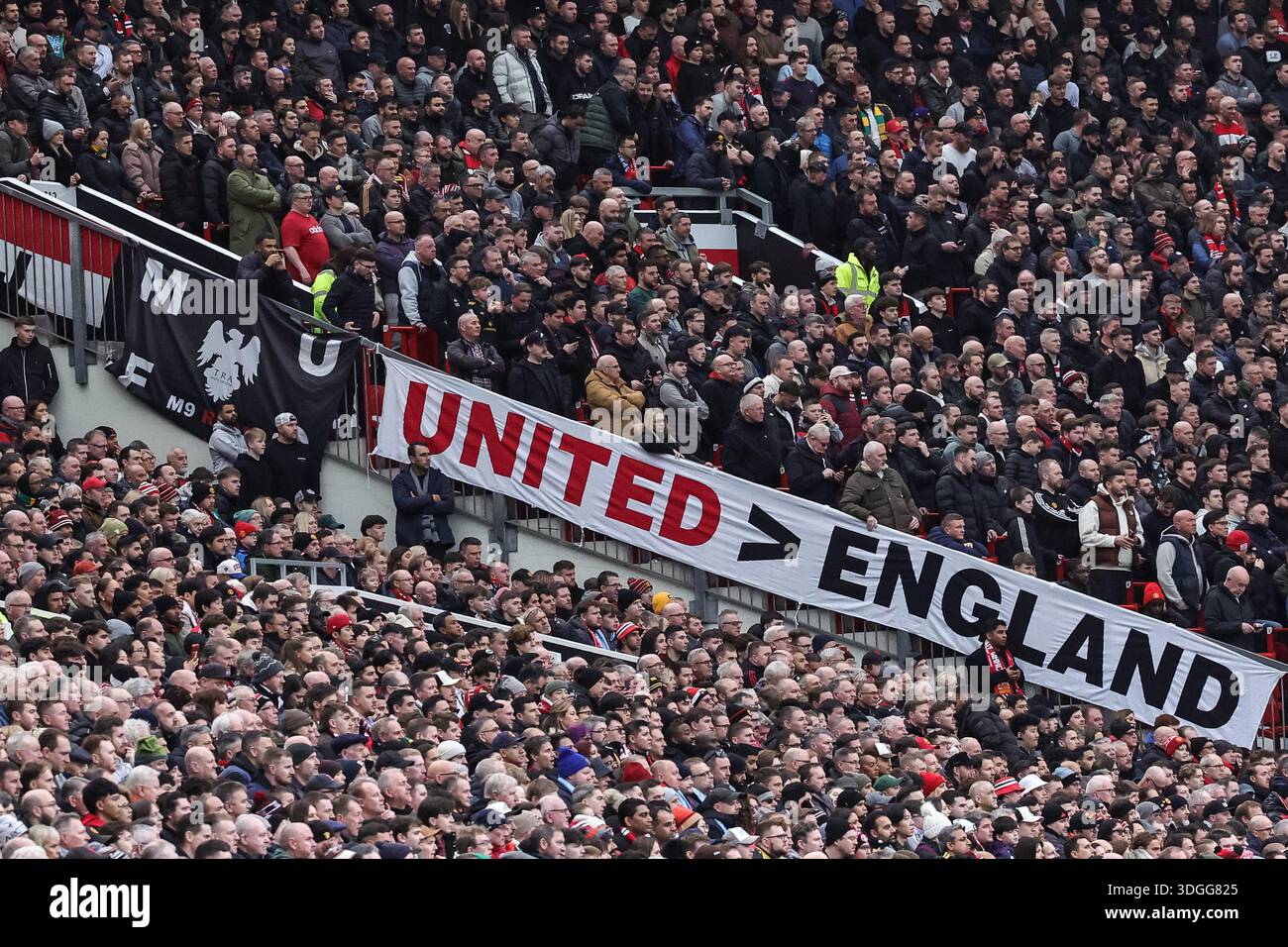 United fans watching the game during the Premier League match ...