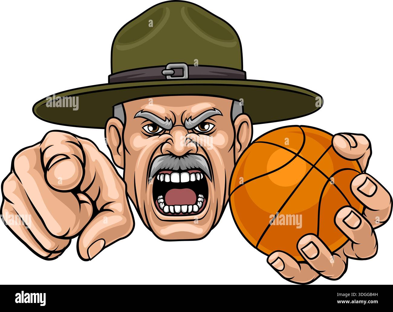 Angry cartoon drill sergeant screaming hi-res stock photography and ...