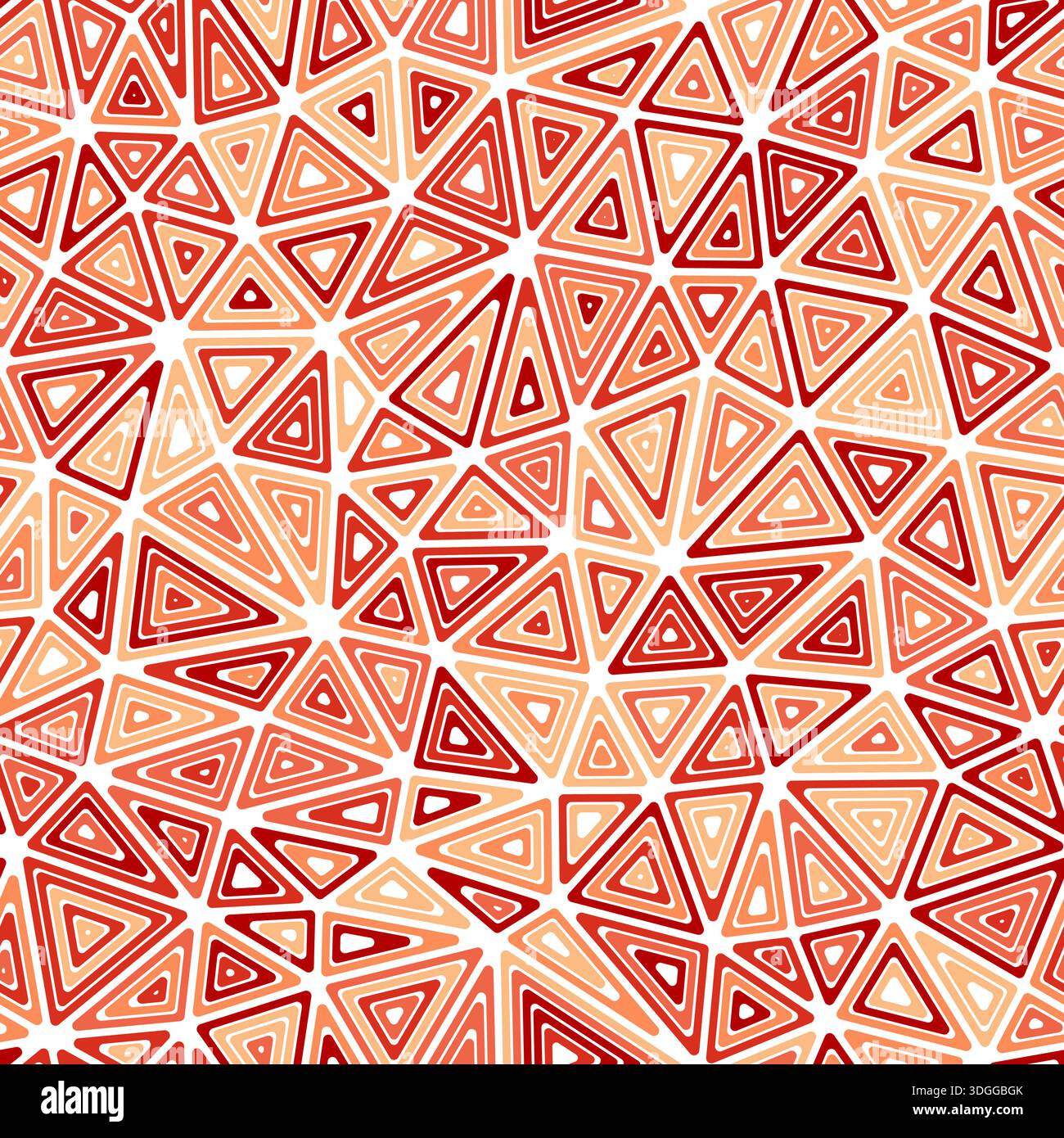 Abstract pattern of triangles. Medium shape size. Multiple repeated inner triangles. Mono tone colored style. Repeatable pattern. Stock Vector