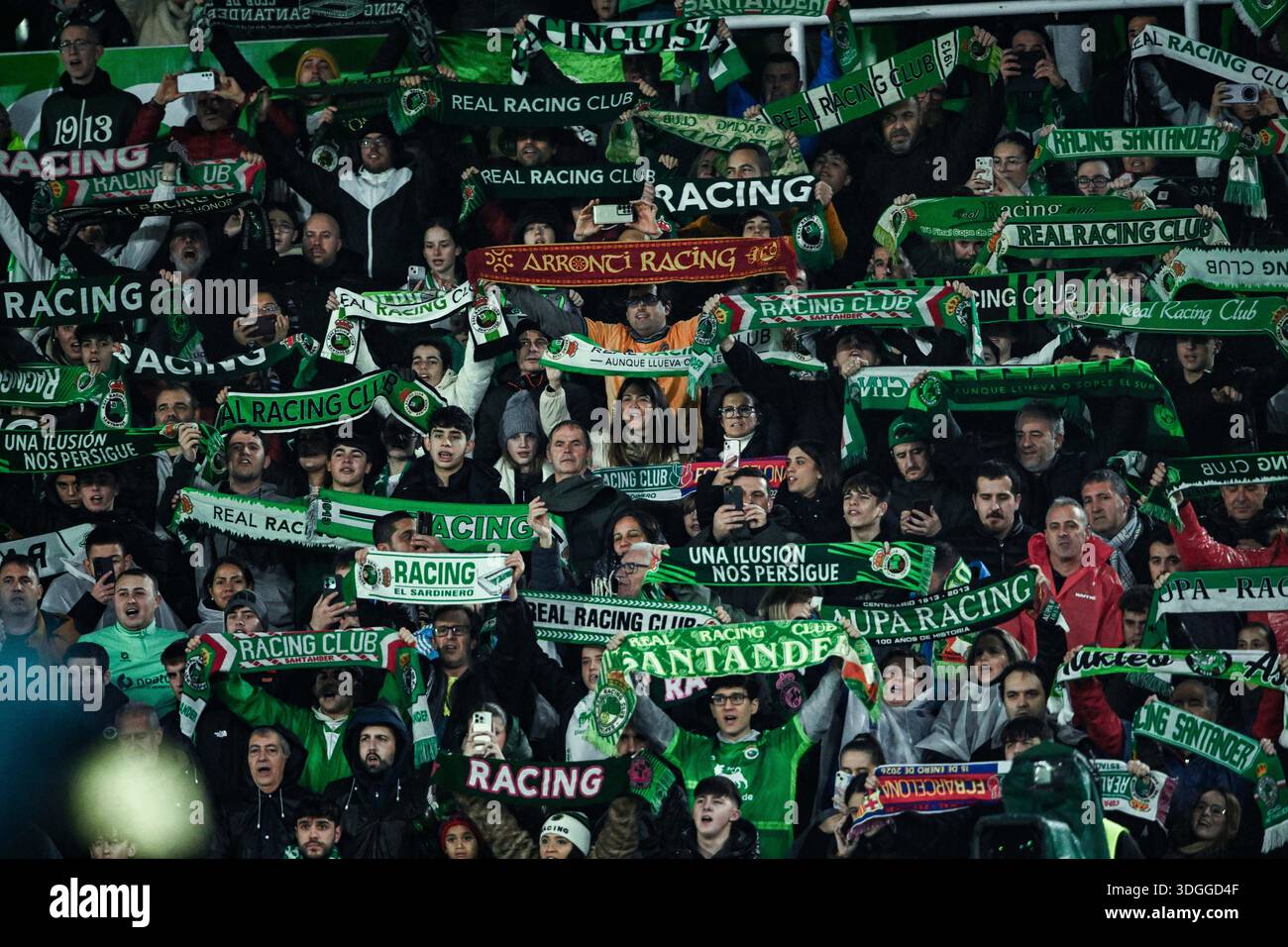 SANTANDER, SPAIN - JANUARY 15: Fans of Real Racing Club Santander
