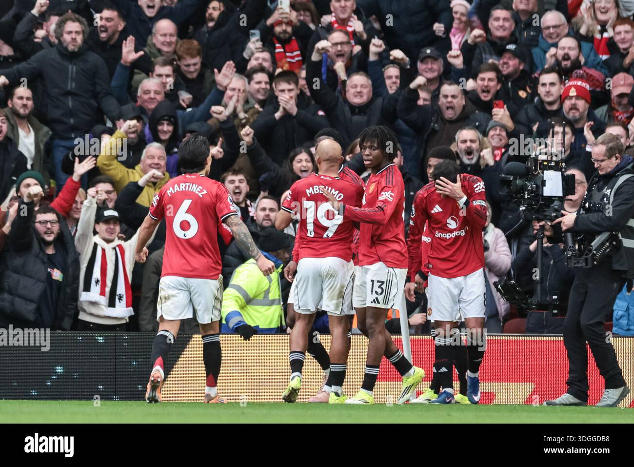 Bryan Mbeumo of Manchester United celebrates his goal to make it 1-0 ...