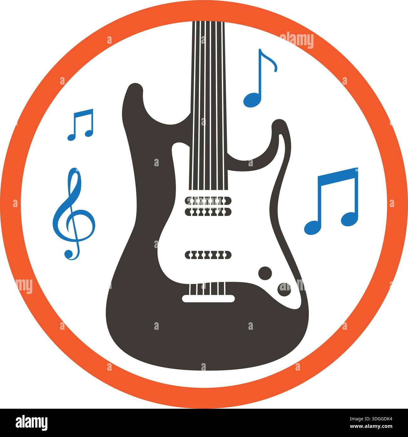 Bass guitar vector cartoon illustration story telling music creation Stock Vector