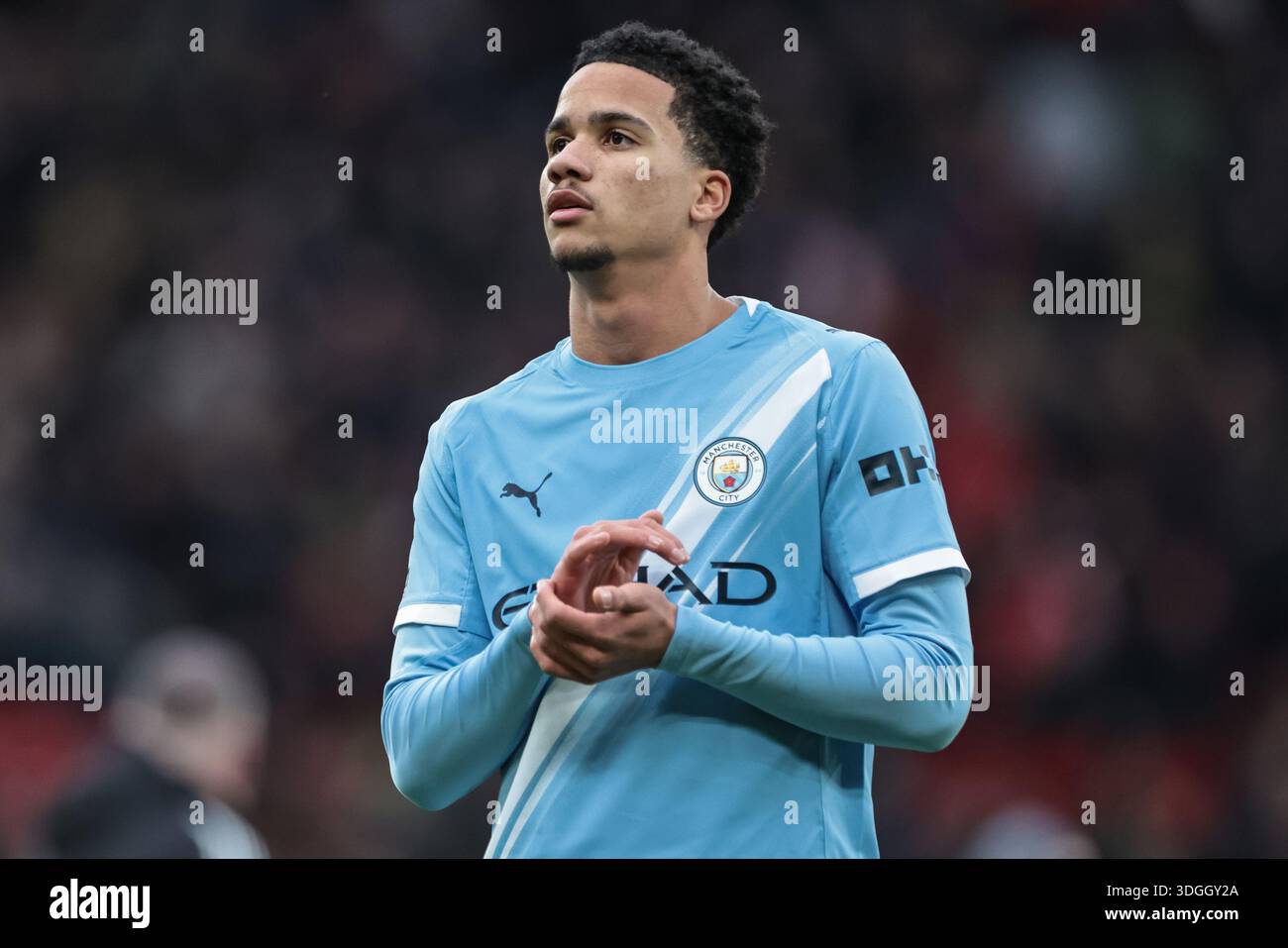 Manchester, UK. 17th Jan, 2026. Divine Mukasa of Manchester City ...