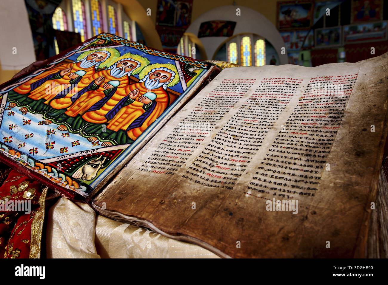Bible Inside St Mary s Cathedral In Axum Shows Beautiful Stained Glass 