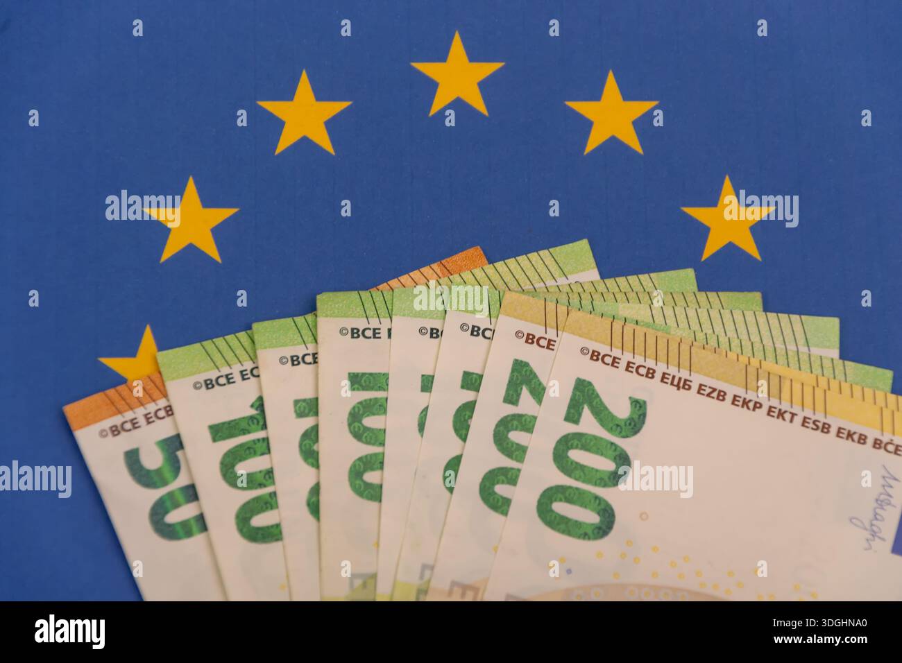 Euro Note Stack Stack euro banknotes placed hi-res stock photography and images - Alamy