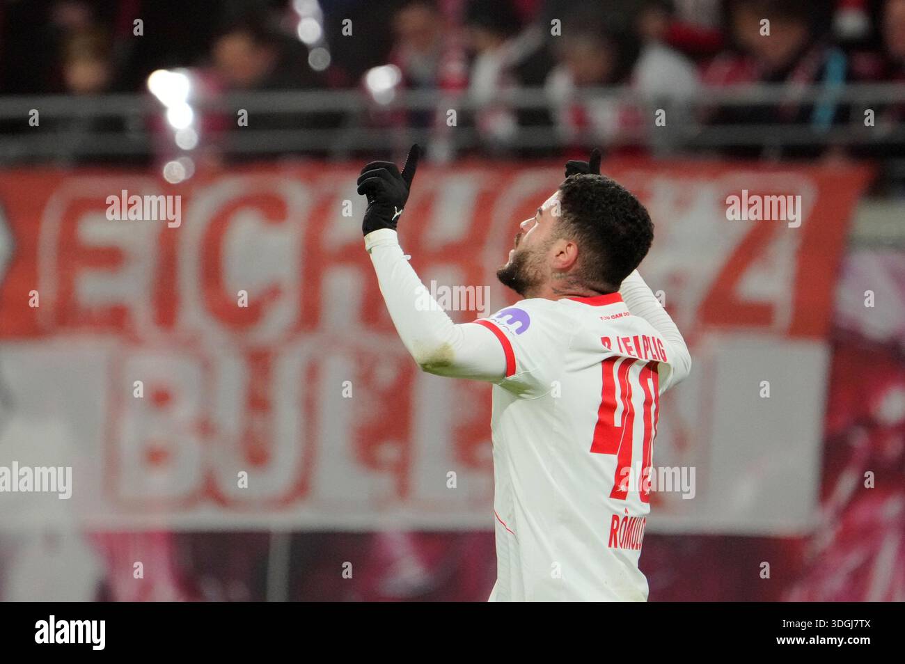 1:0 Goal, celebration, goal scorer Romulo (Leipzig) Leipzig, January 17 ...