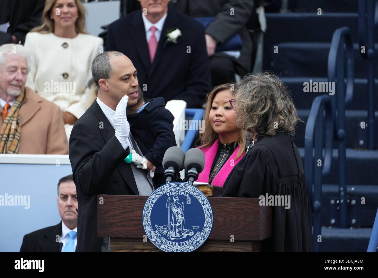 Jay Jones is sworn in as Attorney General at the Capitol in Richmond Va ...