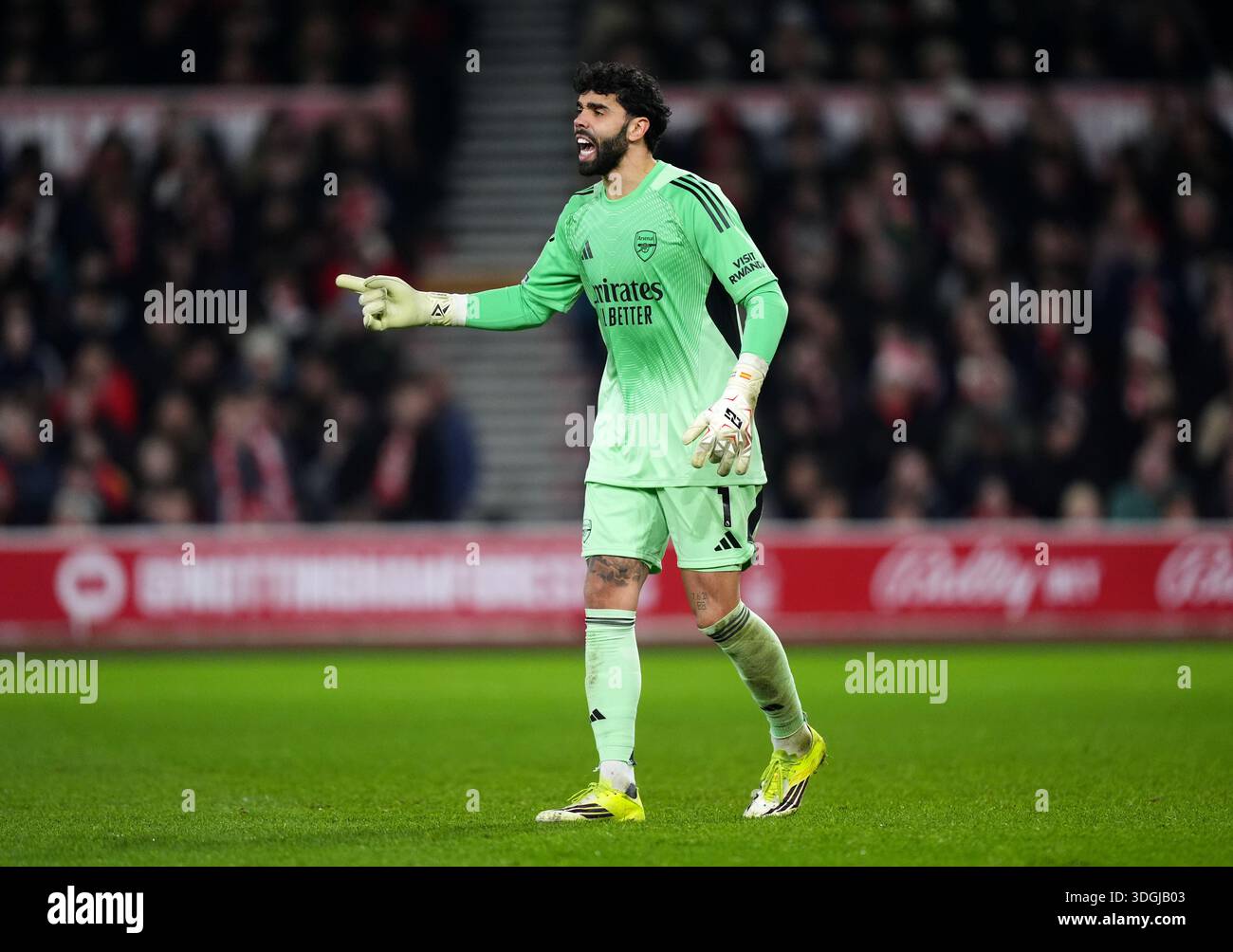 Arsenal goalkeeper David Raya during the Premier League match at City ...