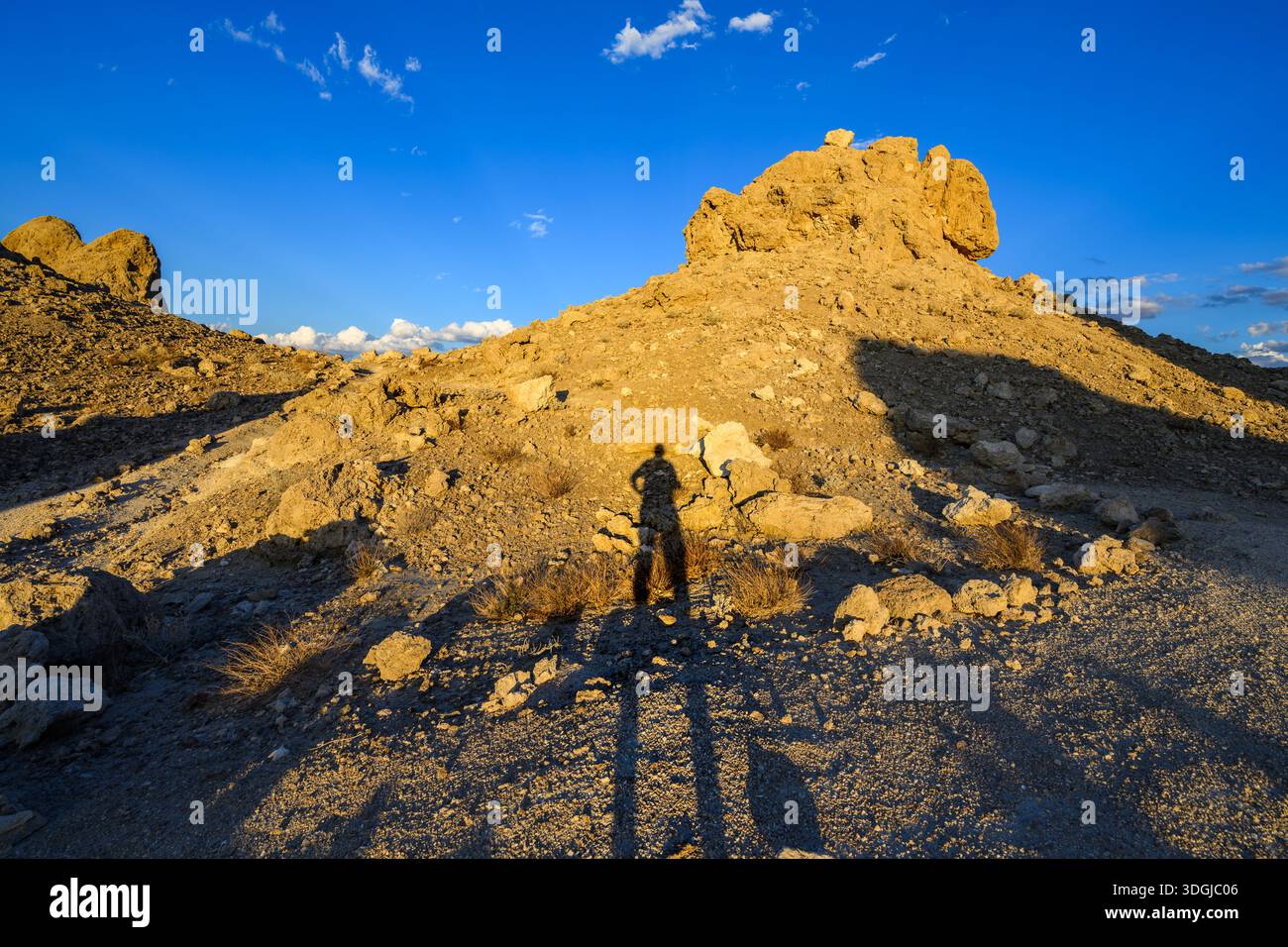 Strange Tufa formations at Trona Pinnacles in the deserts of Southern California. Stock Photo