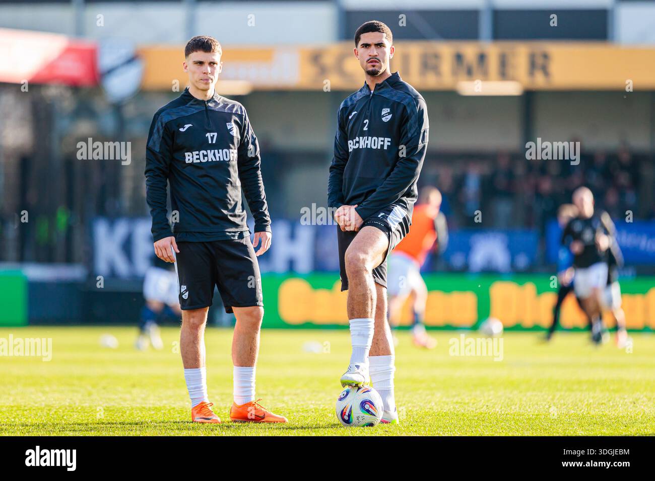 from left. Almin Mesanovic (SC Verl, #17), Raphael Damilola Araoye (SC Verl,  #02 Stock Photo - Alamy