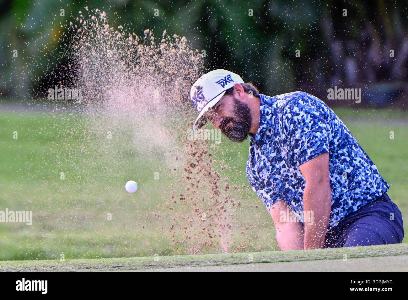 HONOLULU, HI - JANUARY 17: Chad Ramey (USA) hits from the trap on 1 ...