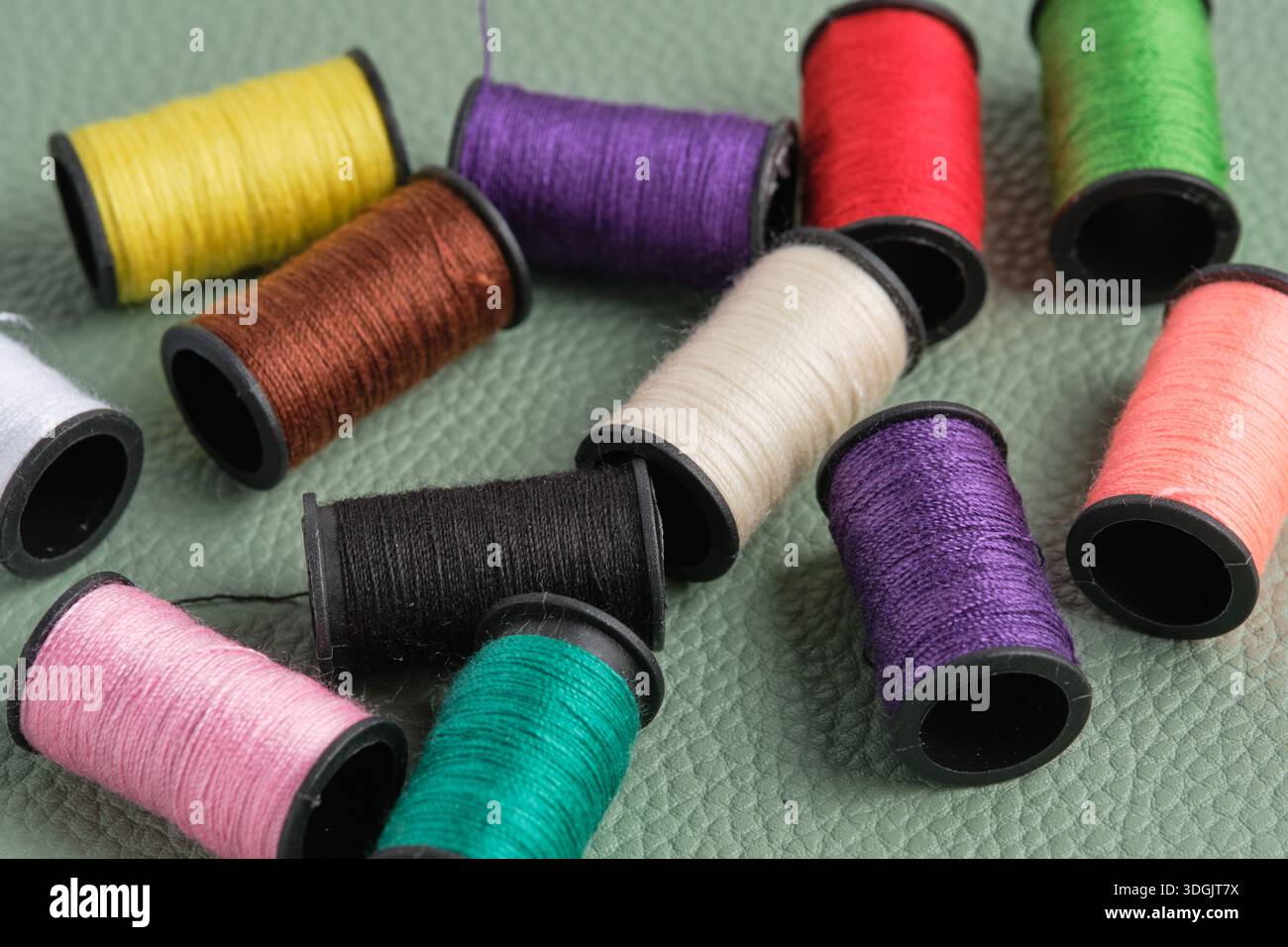 Leather sewing spools threads hi-res stock photography and images - Alamy