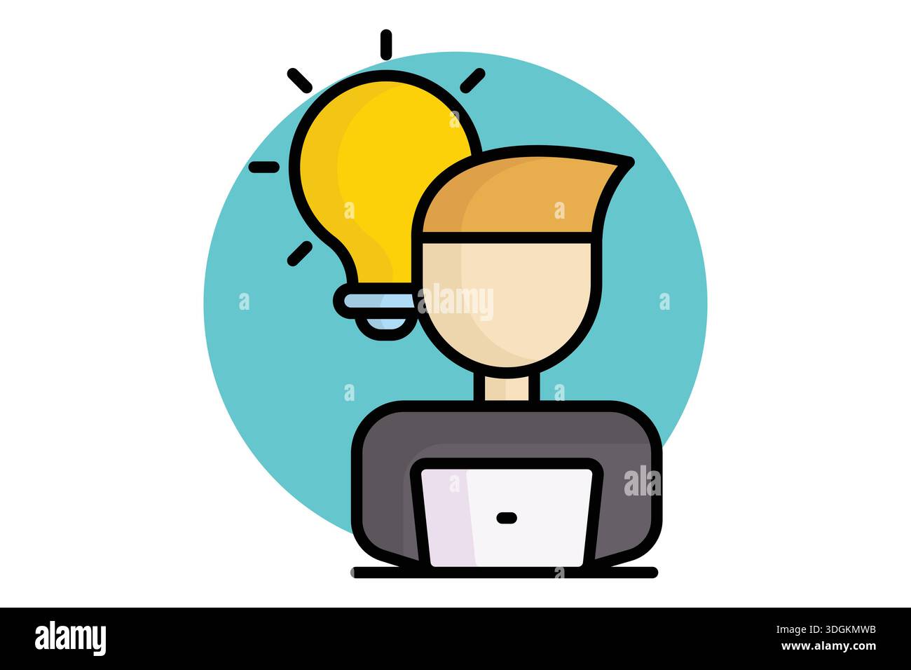 Work icon. colored outline icon style. icon related to creative process. creativity elements vector illustration Stock Vector
