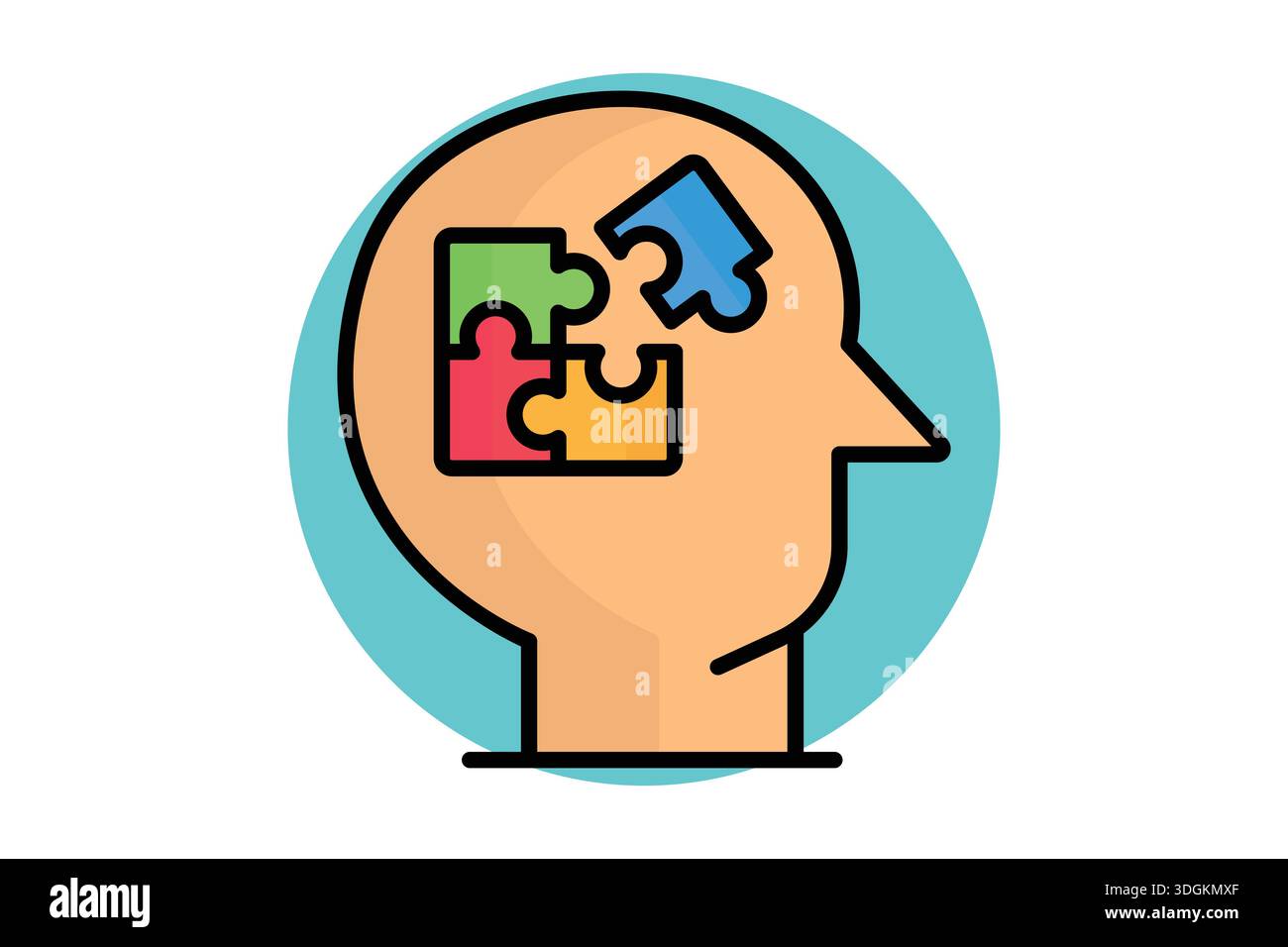 Problem solving icon. colored outline icon style. icon related to combining unique ideas. creativity elements vector illustration Stock Vector