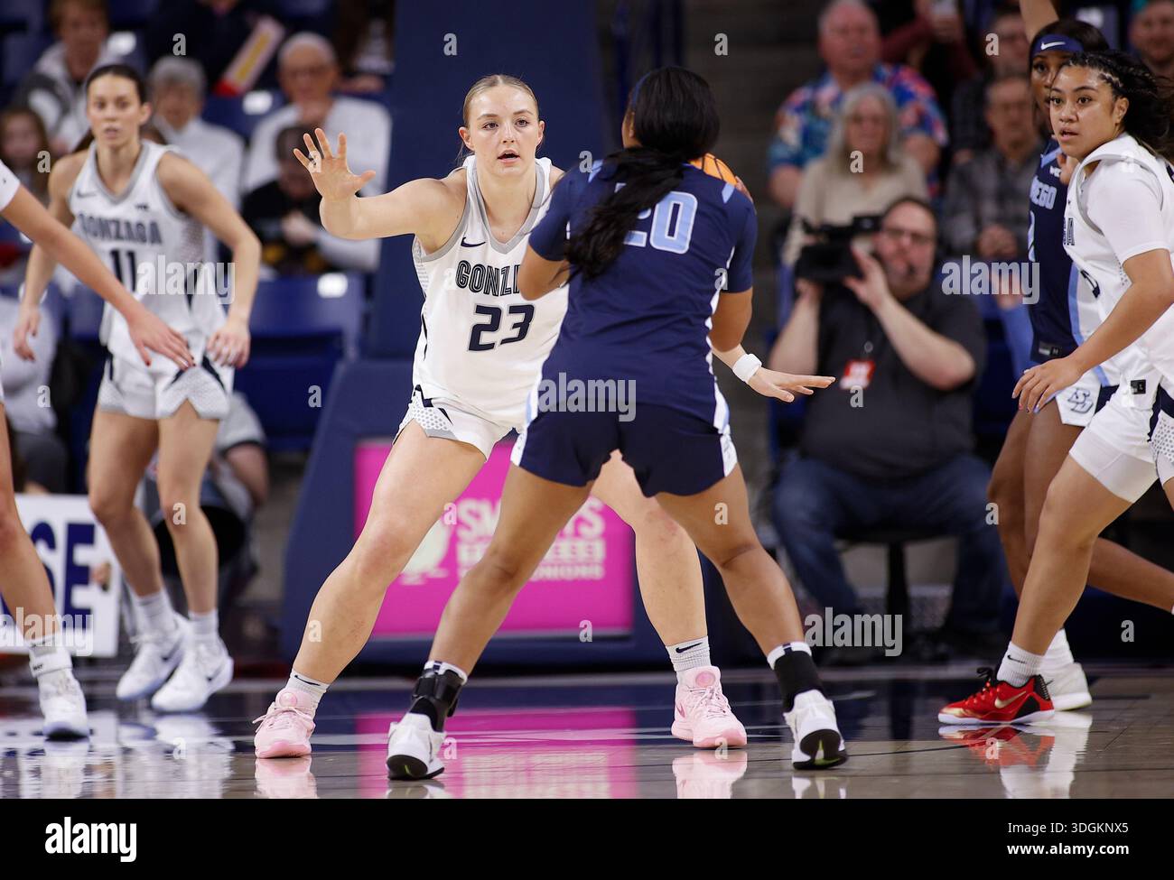 SPOKANE, WA - JANUARY 17: Gonzaga Bulldogs forward Jaiden Haile (23 ...