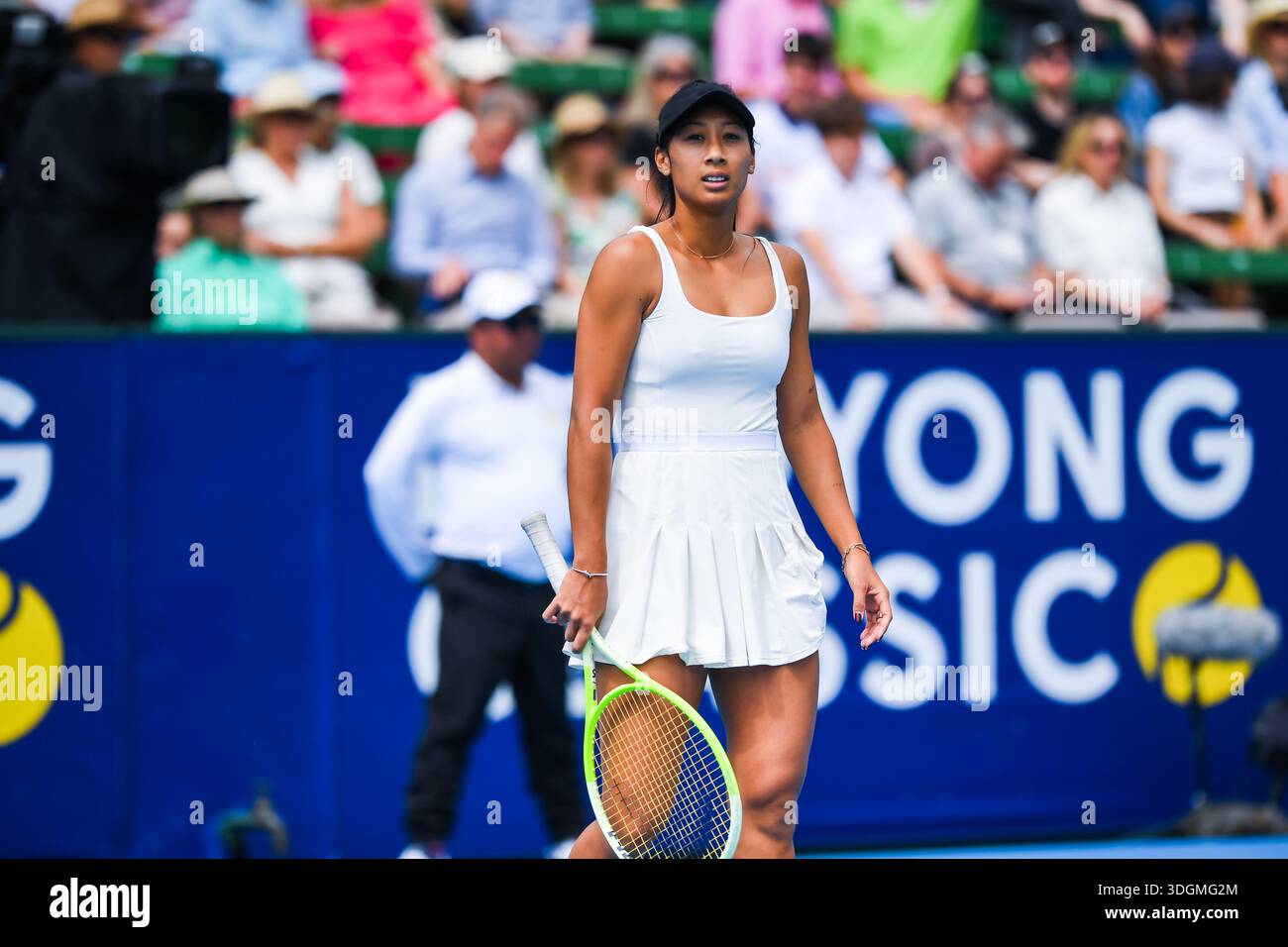 Priscilla Hon Ranking Priscilla Hon (AUS) is seen in action during the tennis match with ...