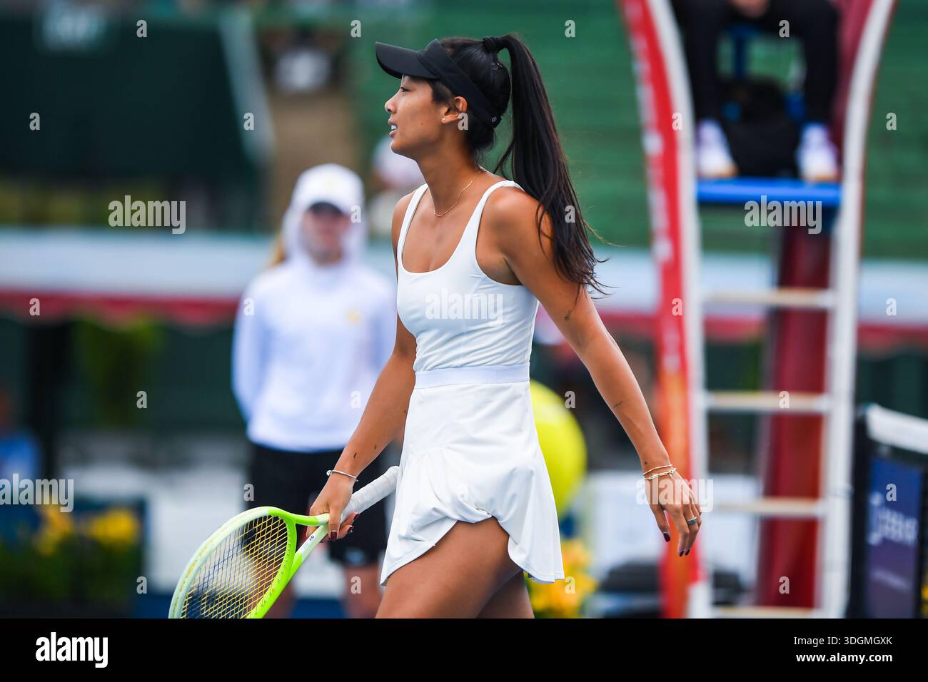 Priscilla Hon Ranking Priscilla Hon (AUS) is seen in action during the tennis match with ...