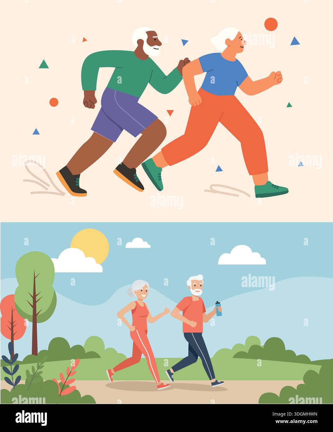 Active senior seniors Stock Vector Images - Alamy