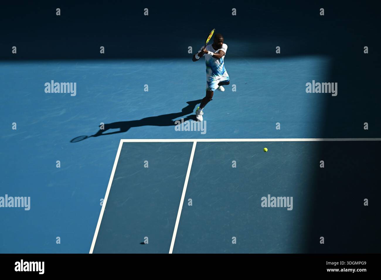 Melbourne, Australia. 18th Jan, 2026. Frances Tiafoe of USA in action