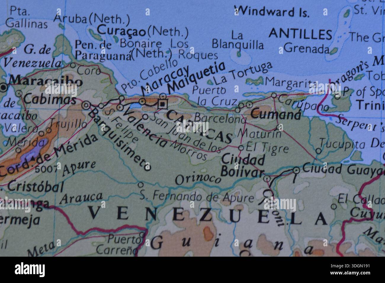 Carte Du Venezuela Dans L'ancien Style Graphiques Bruns Dans Le Style Fantasy Retro 328824075