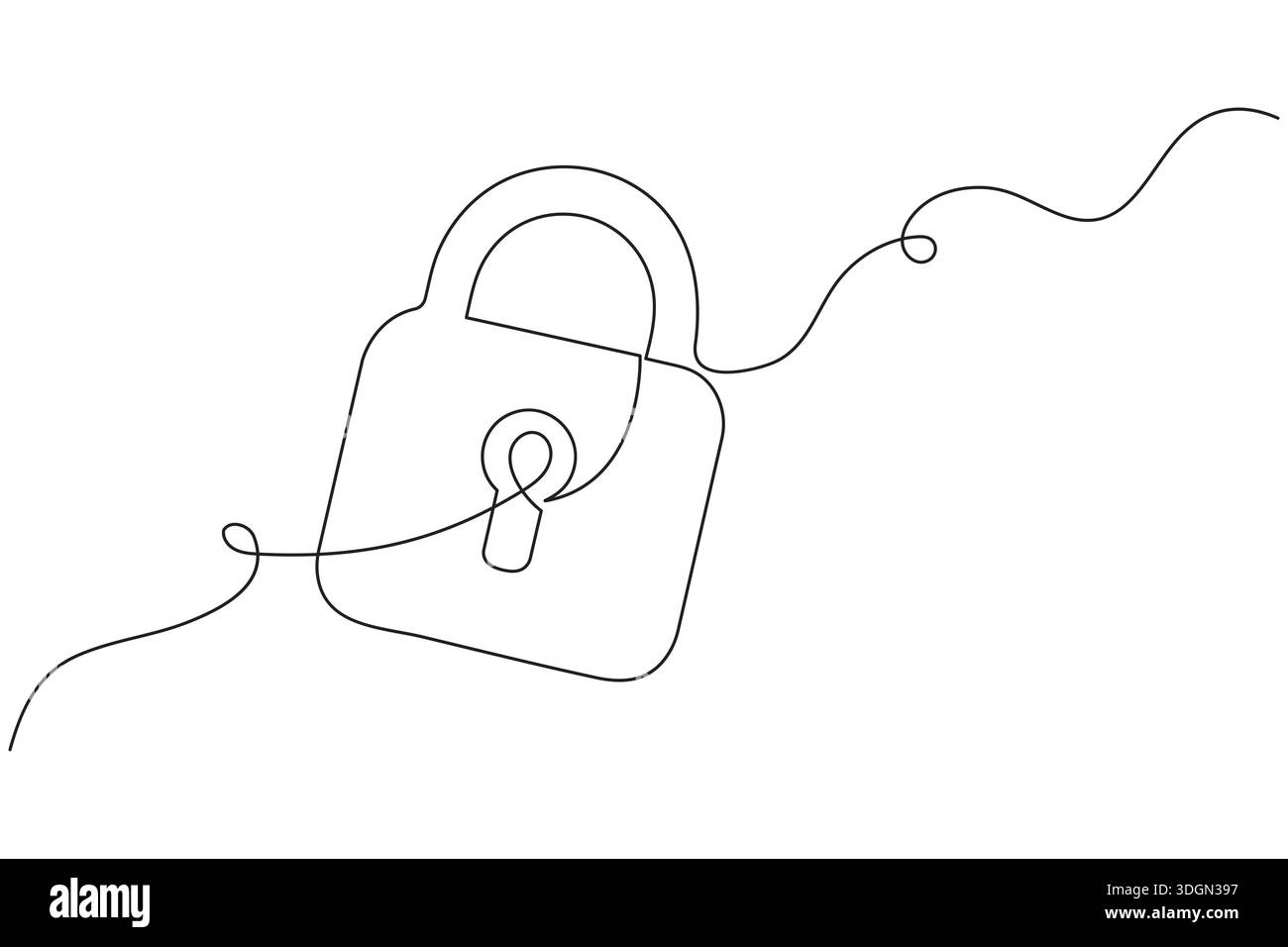Shield and key security concept continuous one line drawing minimalist style Stock Vector