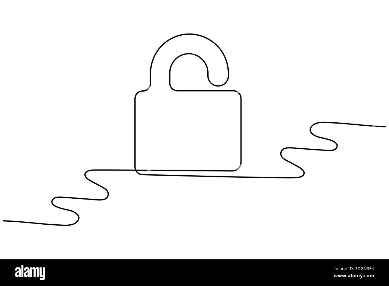 Shield and key security concept continuous one line drawing minimalist style Stock Vector