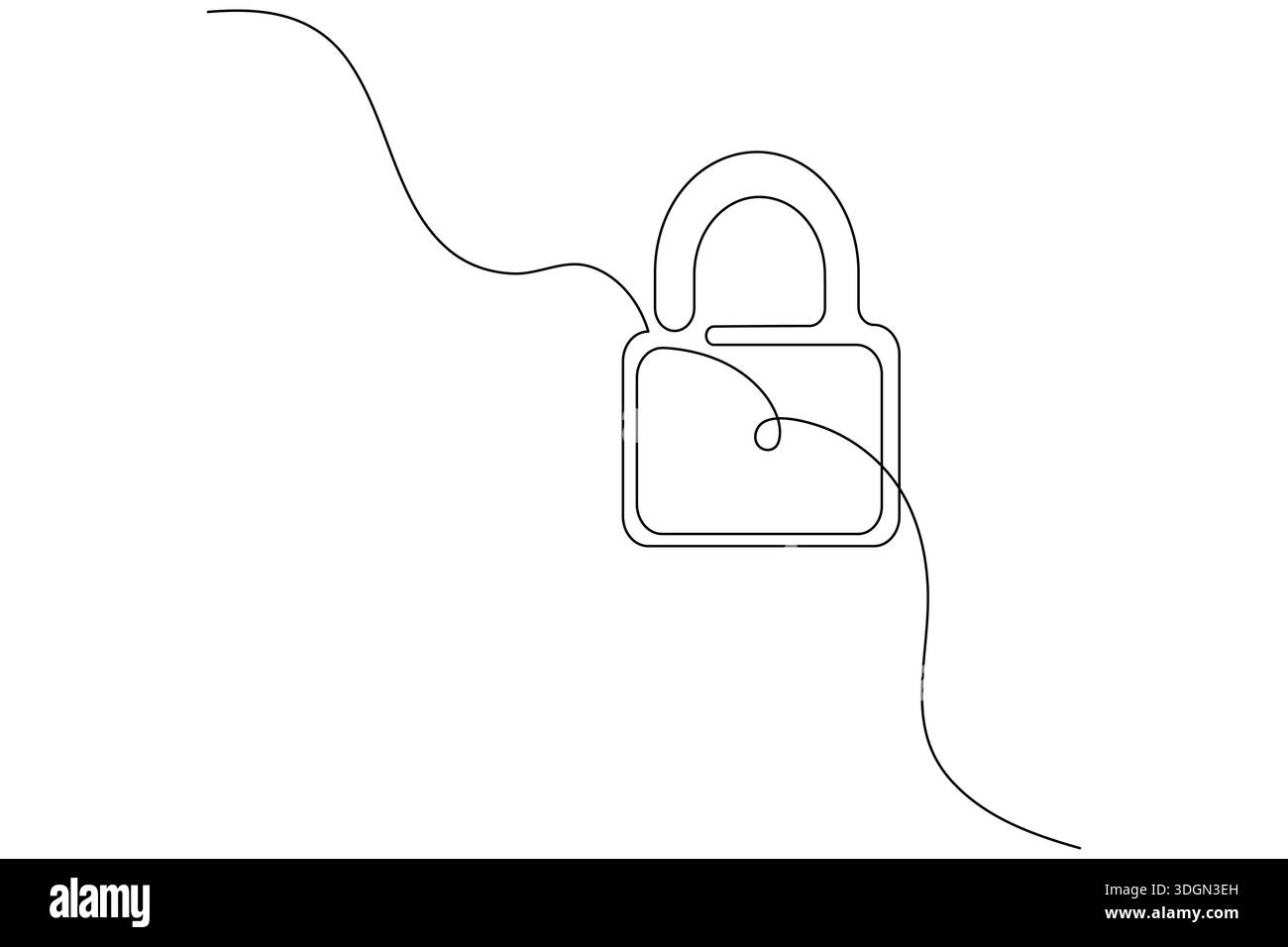 Shield and key security concept continuous one line drawing minimalist style Stock Vector