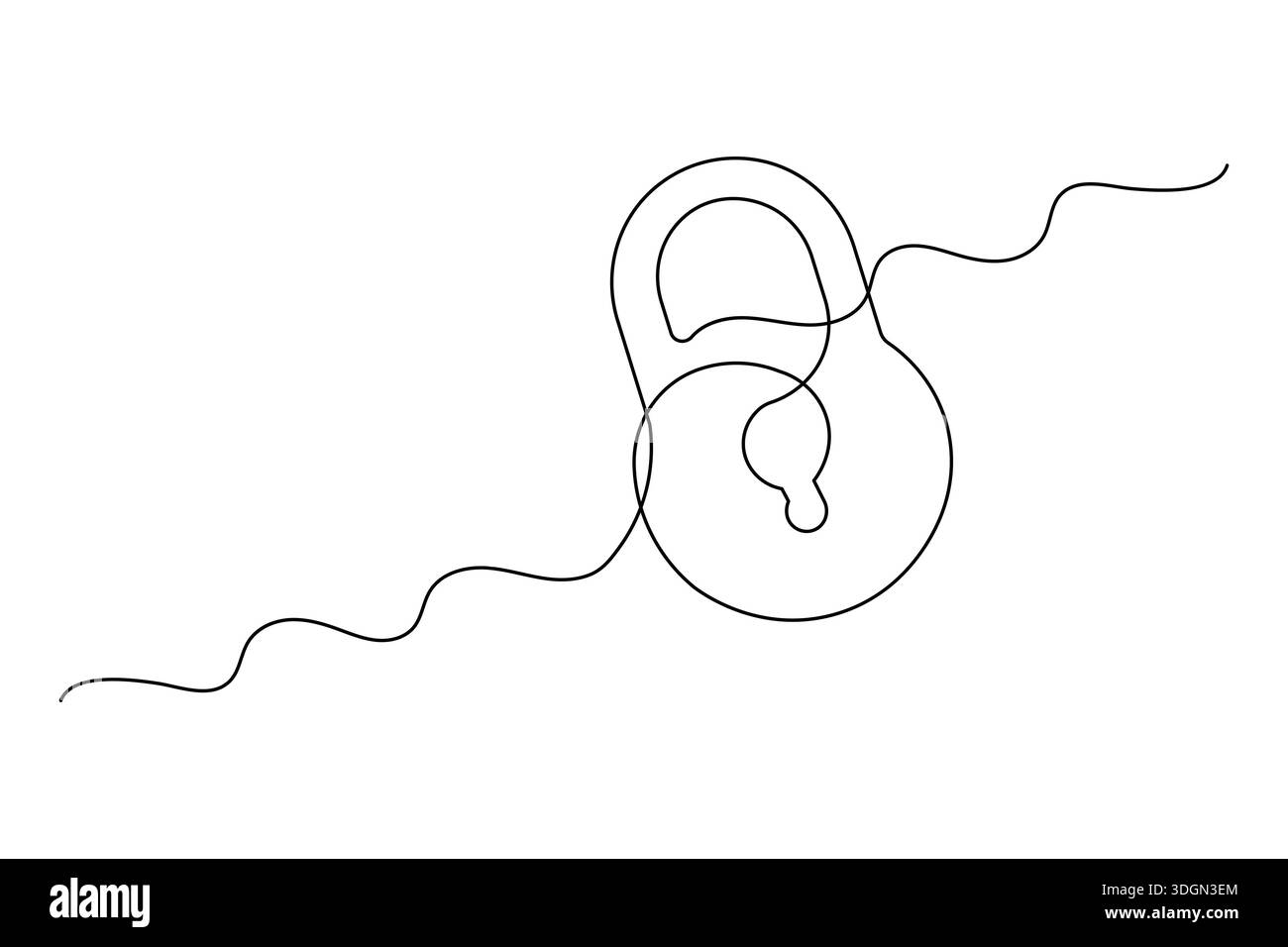 Shield and key security concept continuous one line drawing minimalist style Stock Vector