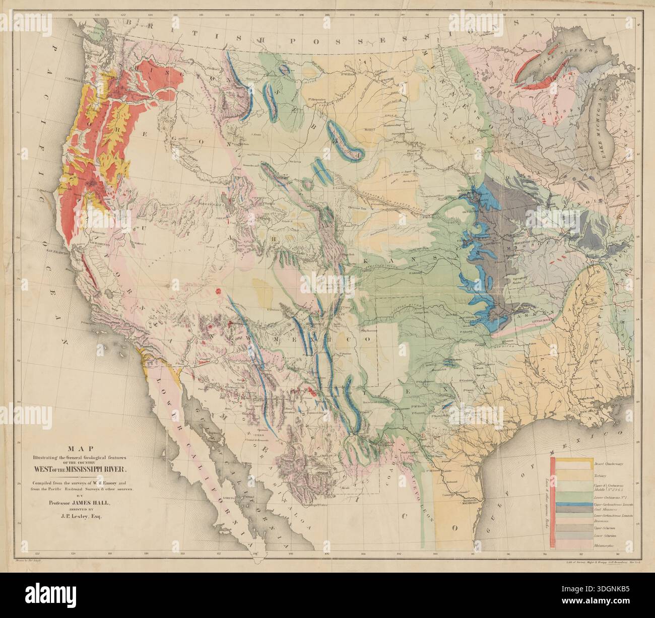 Map illustrating the general geological features of the country west of