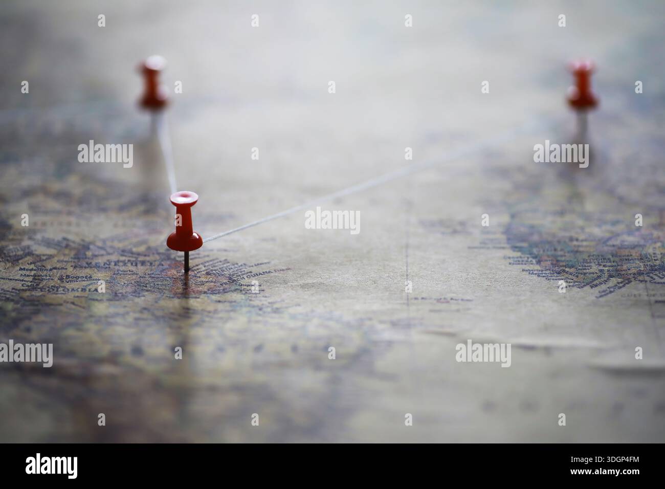 Travel concept. Map and needle with a marked place. Compass point on ...