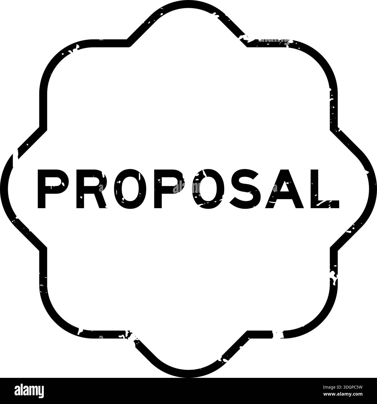 Grunge black proposal word square rubber seal stamp on white background ...
