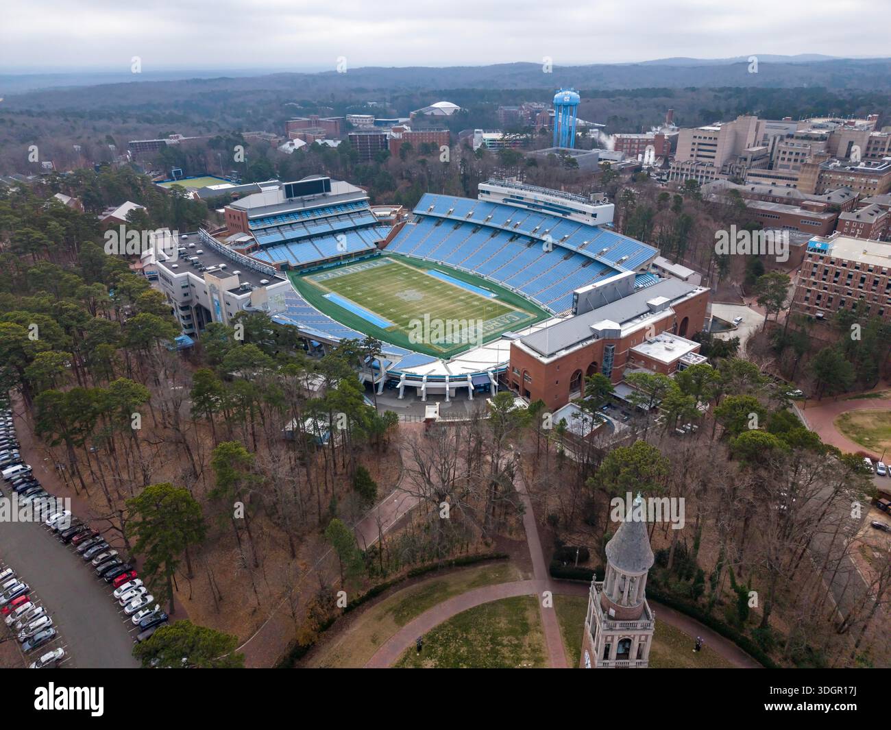 An aerial view of Kenan Stadium in Chapel Hill shows the historic UNC ...