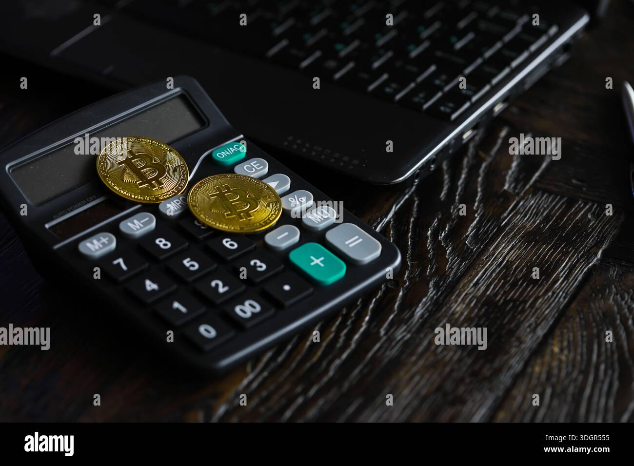 Bitcoin gold coin and defocused chart background. Virtual cryptocurrency  Stock Photo - Alamy