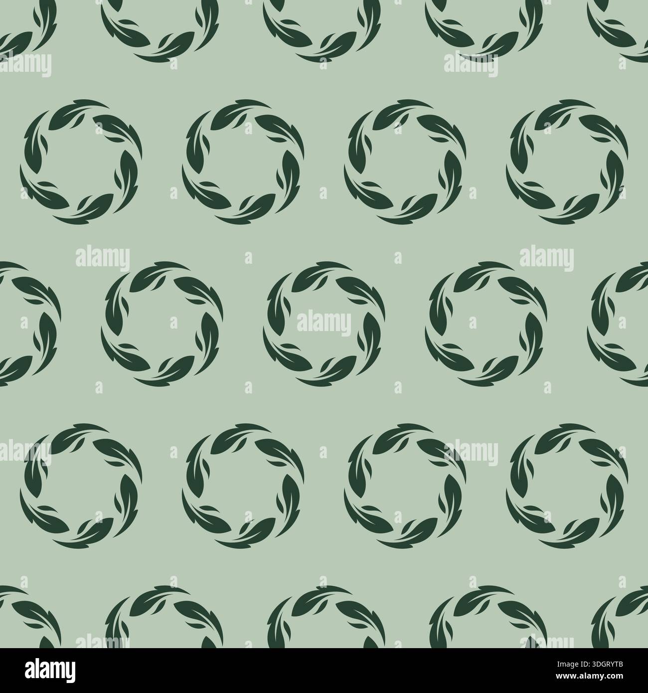 Green ornament floral leafs background. leaves seamless pattern design Stock Vector