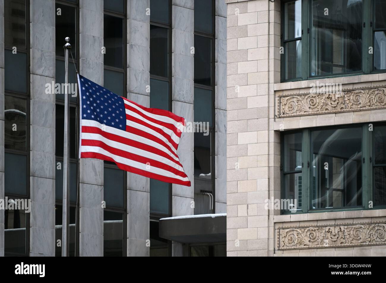 Amerikanische Fahne, Chicago, Illinois, USA Stock Photo
