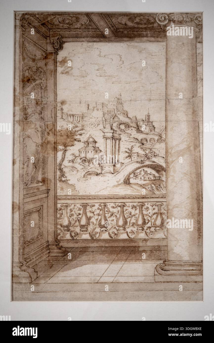 Antique Architectural drawings Stock Photo