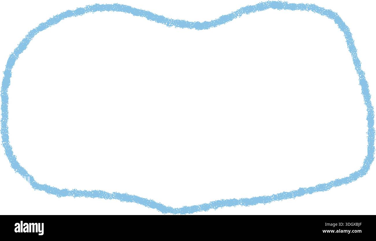 Wavy Blue Crayon Text Box Outline Stock Vector
