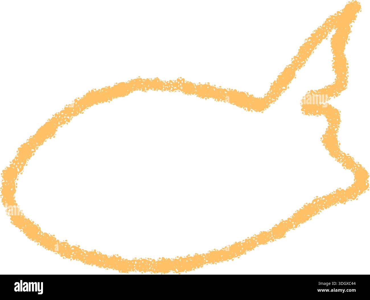 Crayon Squiggle Speech Bubble Outline Stock Vector