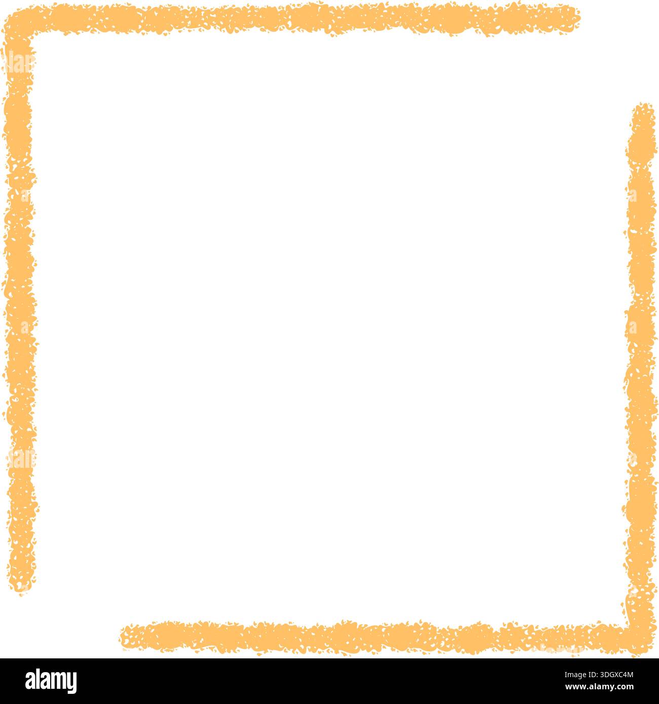 Hand Drawn Pastel Crayon Corner Border Stock Vector