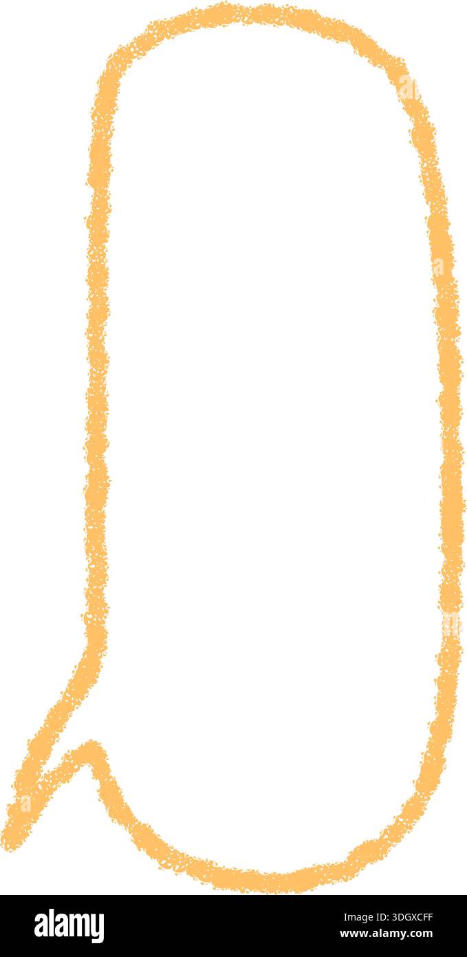 Hand Drawn Orange Crayon Speech Bubble Stock Vector