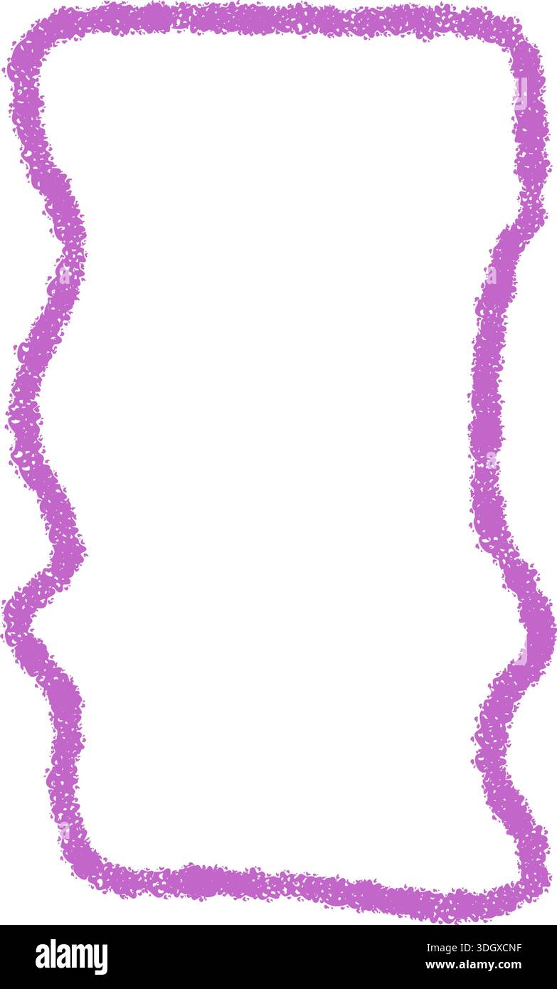 Handdrawn Chalk Squiggle Rectangle Frame Stock Vector
